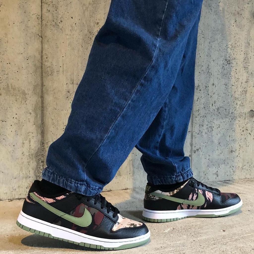 nike dunk low black multi camo