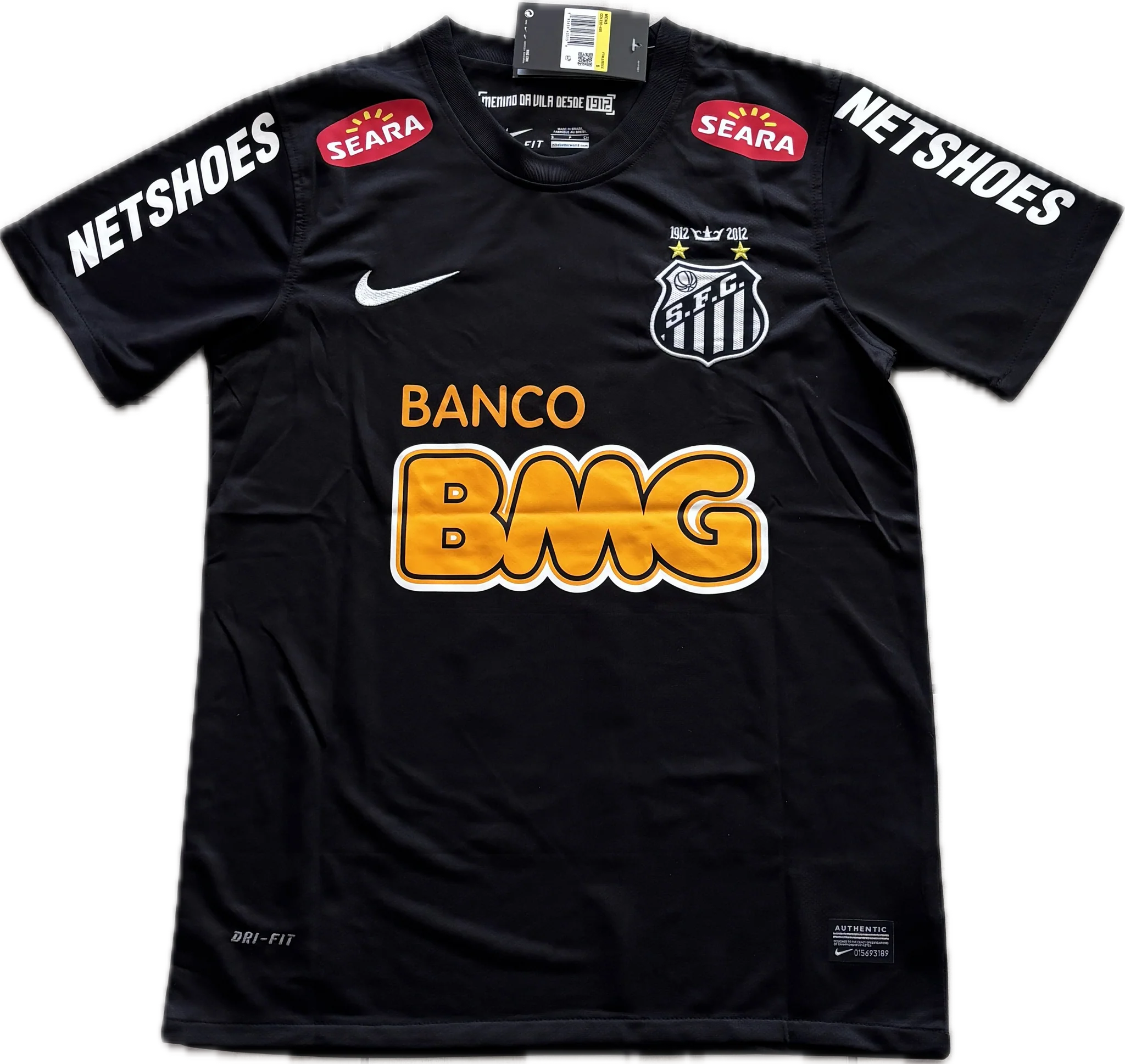 Santos Away Black Neymar Jr 11 Classic Jersey 2011/12