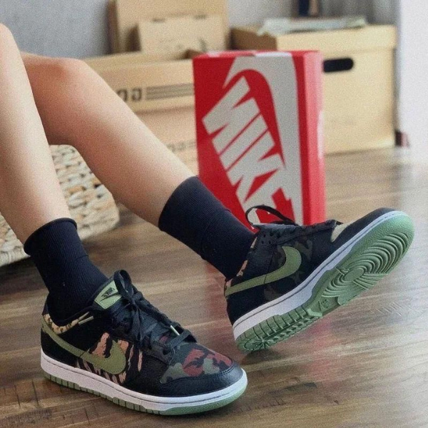 nike dunk low black multi camo
