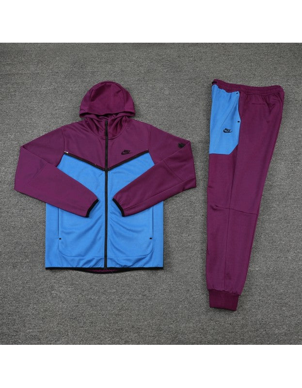 Nike Tech Fleece Full Zip Hoodie PURPLE BLUE FULL SET