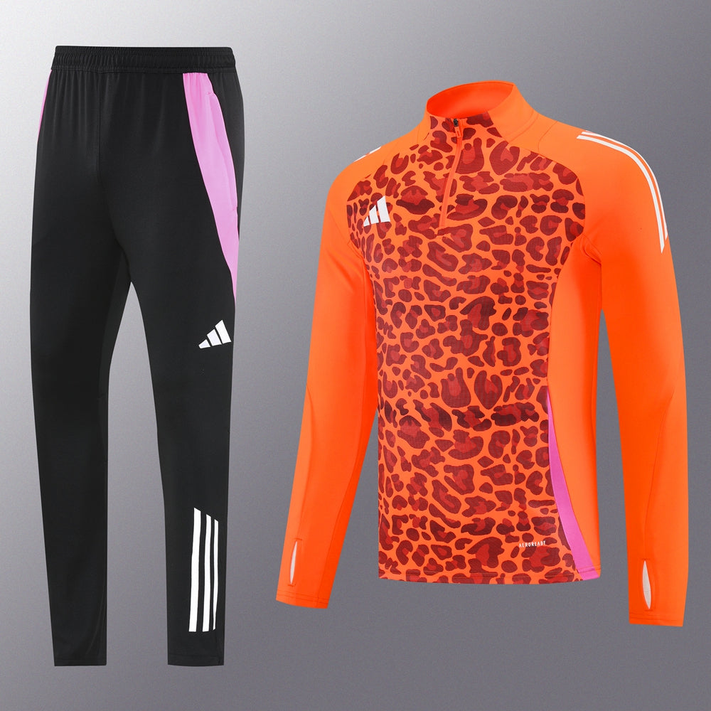 Adidas Track Suit - Leopard Camo Orange with White Strips