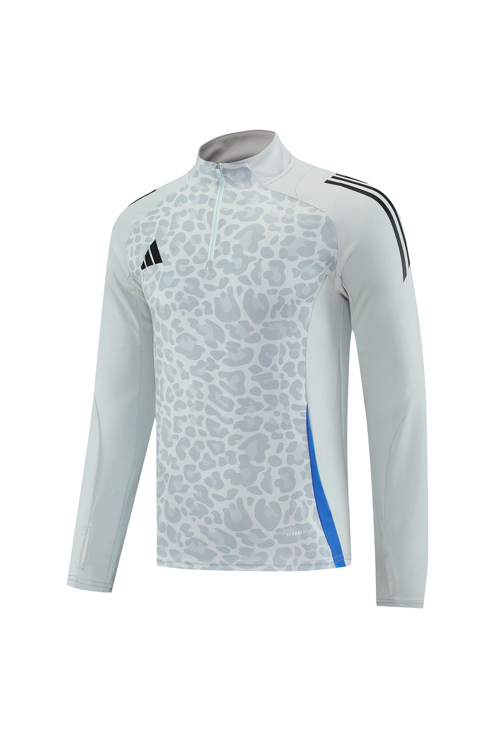 Adidas Track Suit - Leopard Camo Light Grey with Blue Strips