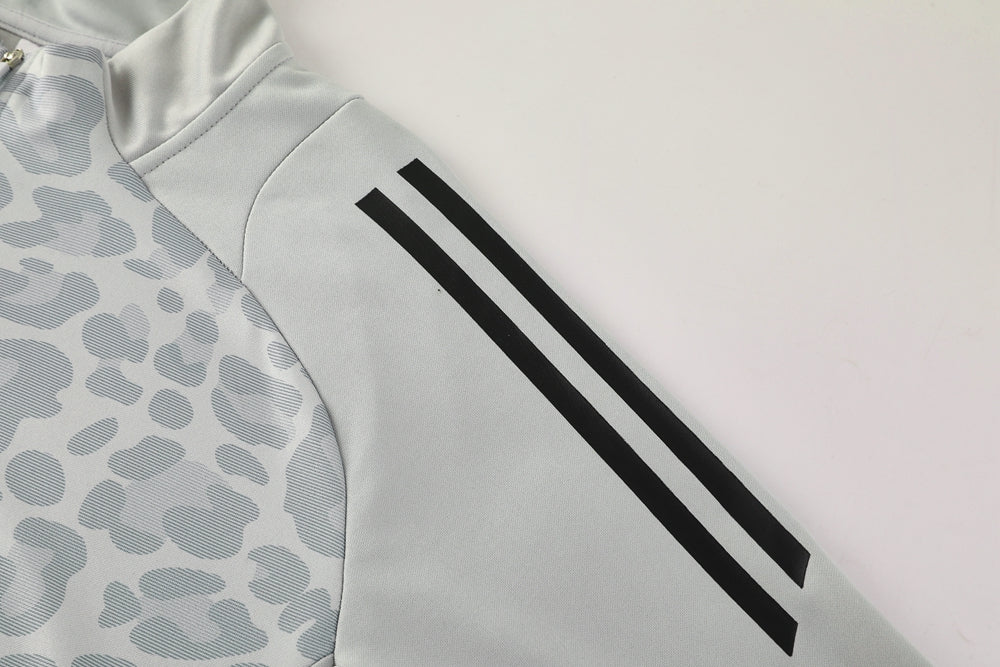 Adidas Track Suit - Leopard Camo Light Grey with Blue Strips