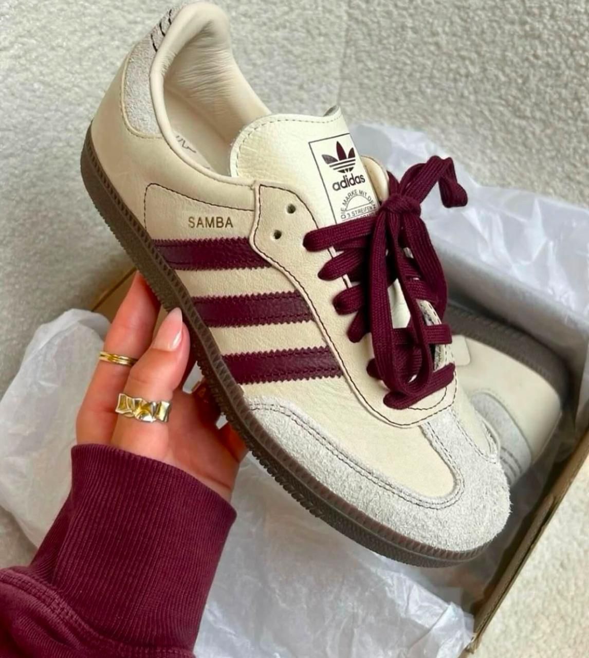 adidas Samba OG Wonder White Maroon