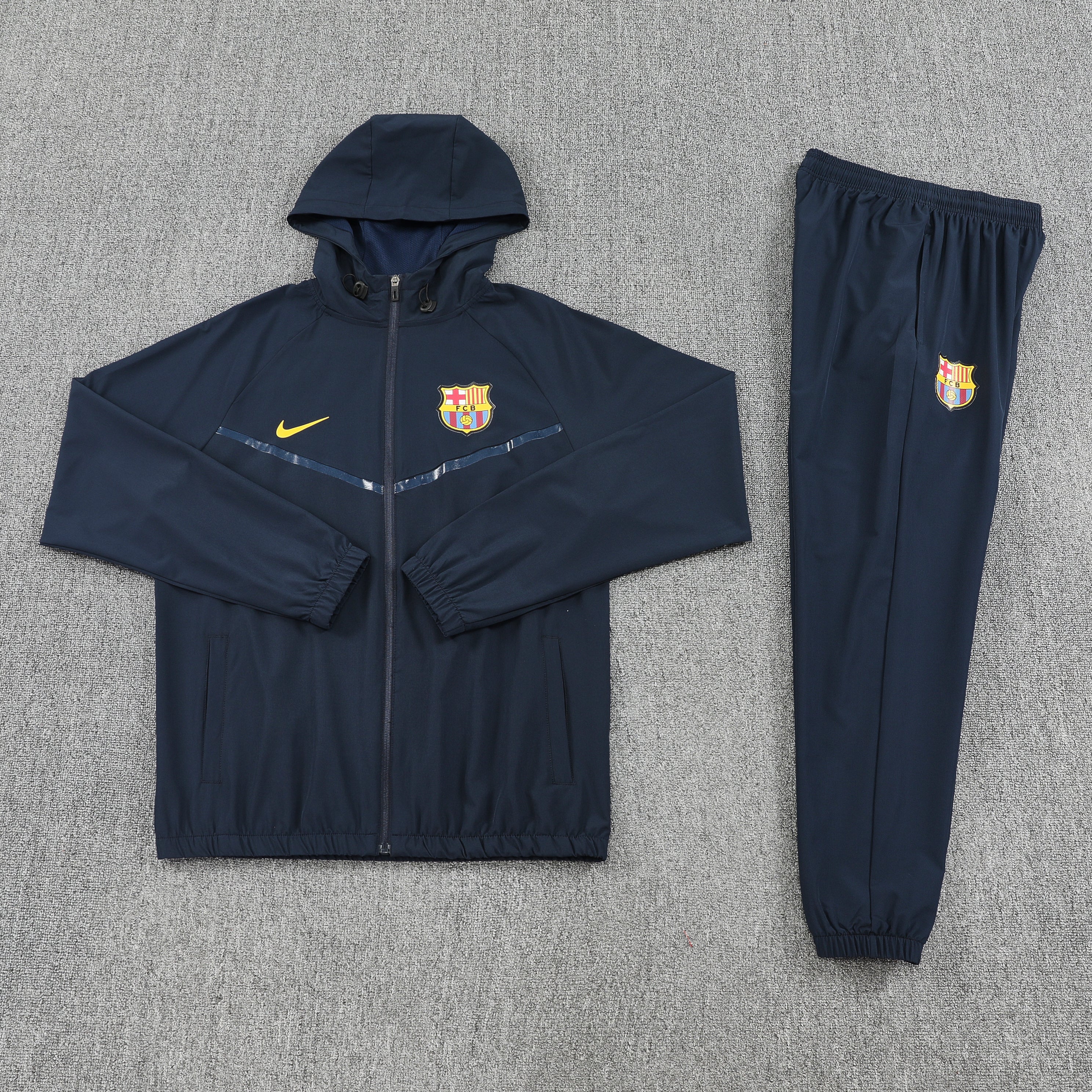 BRC Navy Blue Windbreaker Hoodie Jacket Suit